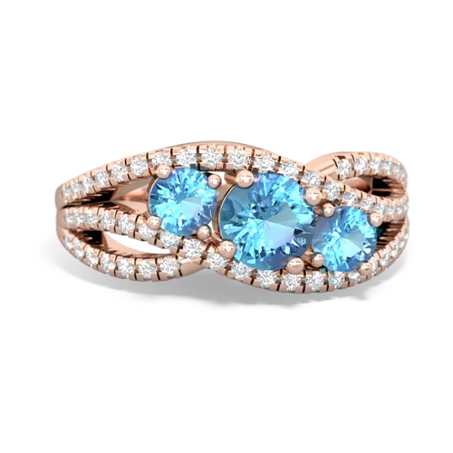 sapphire-fire opal three stone pave ring