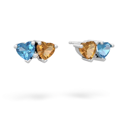 blue topaz-citrine  earrings