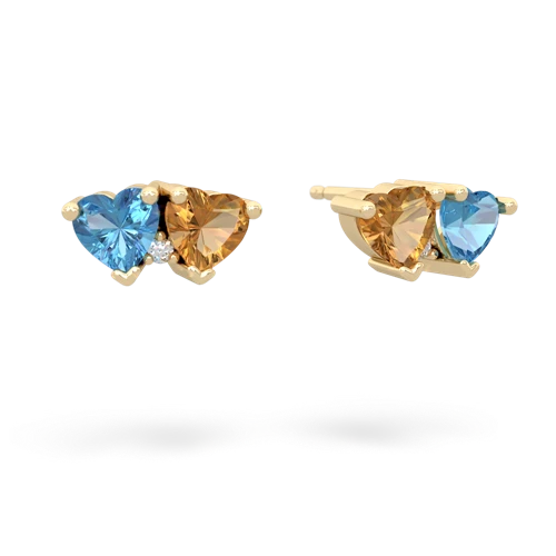 blue topaz-citrine  earrings