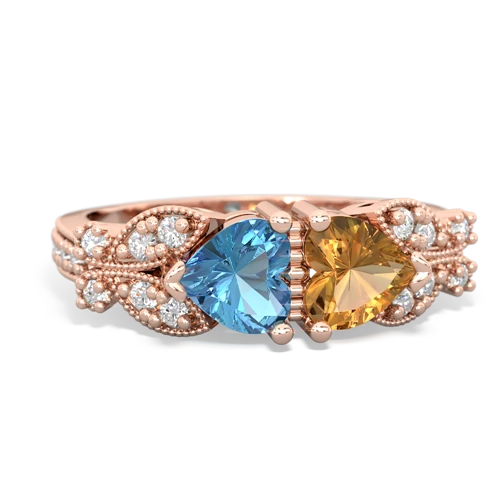 blue topaz-citrine keepsake butterfly ring