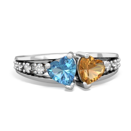 blue topaz-citrine modern ring