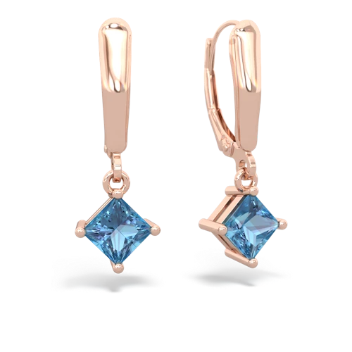 blue topaz lever-back earrings