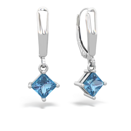 blue topaz lever-back earrings