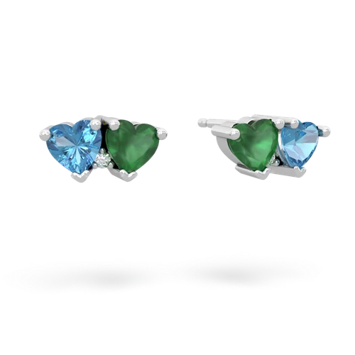 blue topaz-emerald  earrings