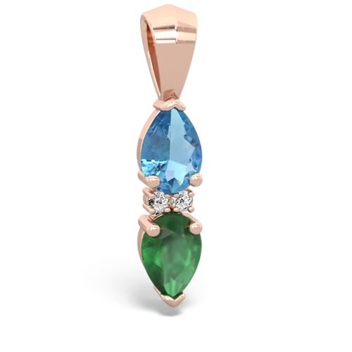 blue topaz-emerald bowtie pendant