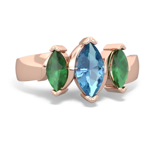 blue topaz-emerald keepsake ring