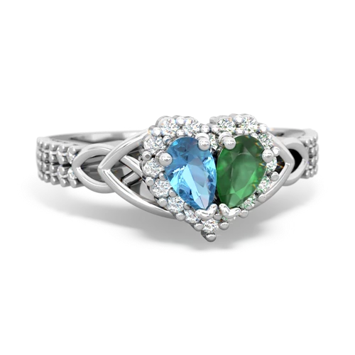 blue topaz-emerald keepsake engagement ring