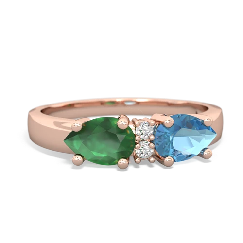 blue topaz-emerald timeless ring