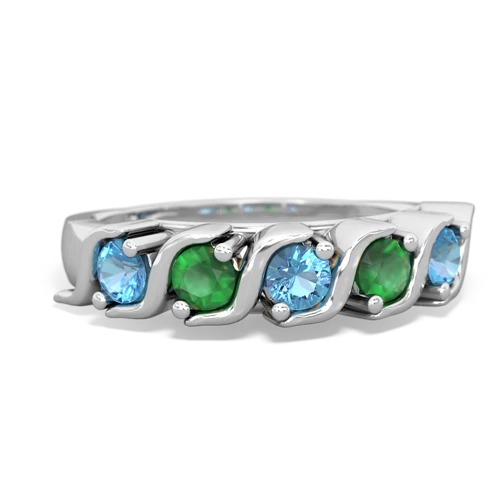 blue topaz-emerald timeless ring