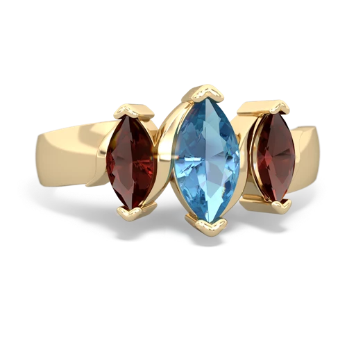 blue topaz-garnet keepsake ring