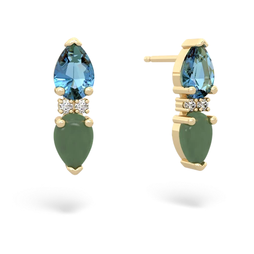 blue topaz-jade bowtie earrings