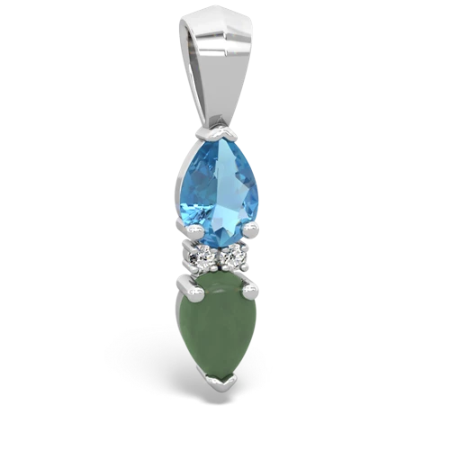 blue topaz-jade bowtie pendant