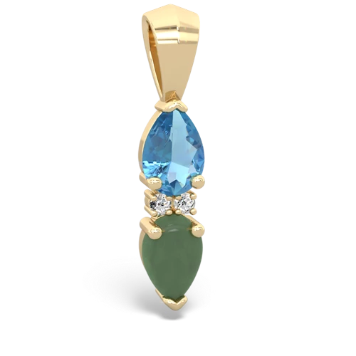 blue topaz-jade bowtie pendant