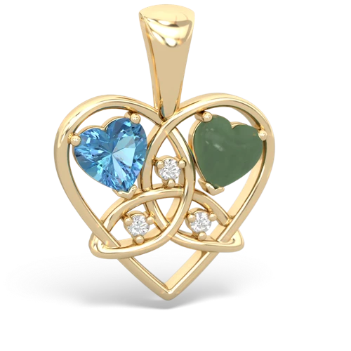 blue topaz-jade celtic heart pendant