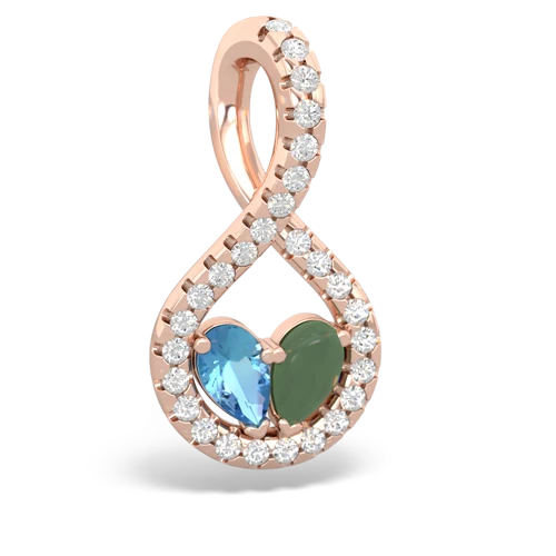 blue topaz-jade pave twist pendant