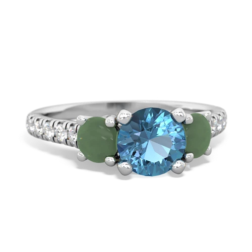 blue topaz-jade trellis pave ring