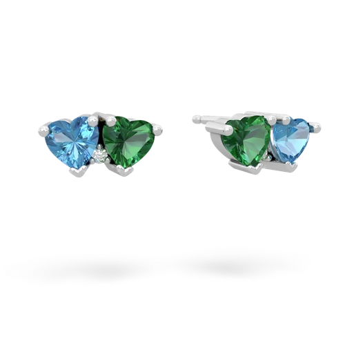 blue topaz-lab emerald  earrings