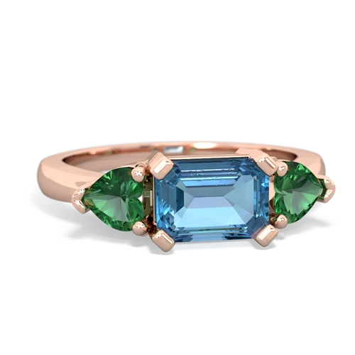 blue topaz-lab emerald timeless ring