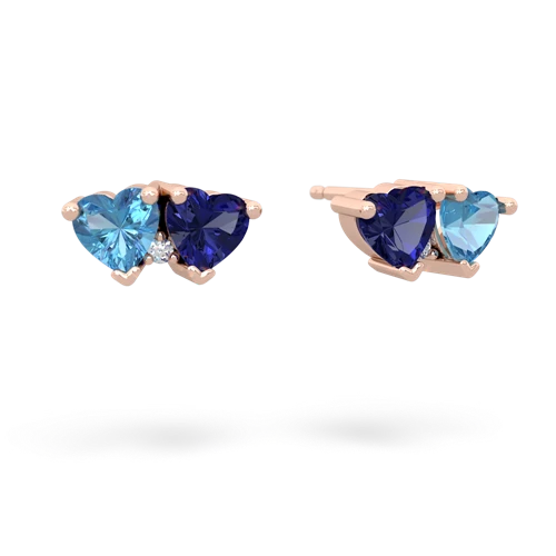 blue topaz-lab sapphire  earrings