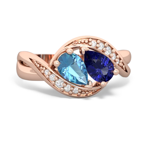 blue topaz-lab sapphire keepsake curls ring