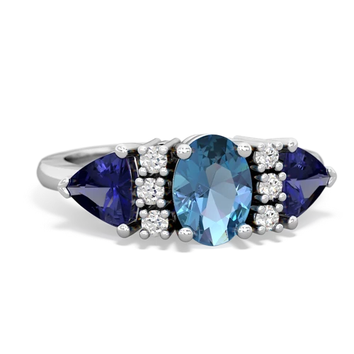 blue topaz-lab sapphire timeless ring