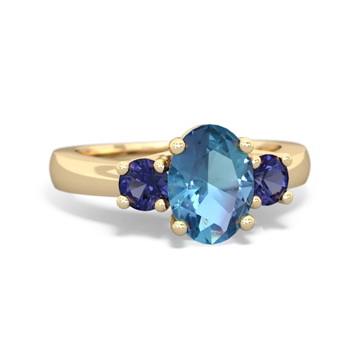 blue topaz-lab sapphire timeless ring