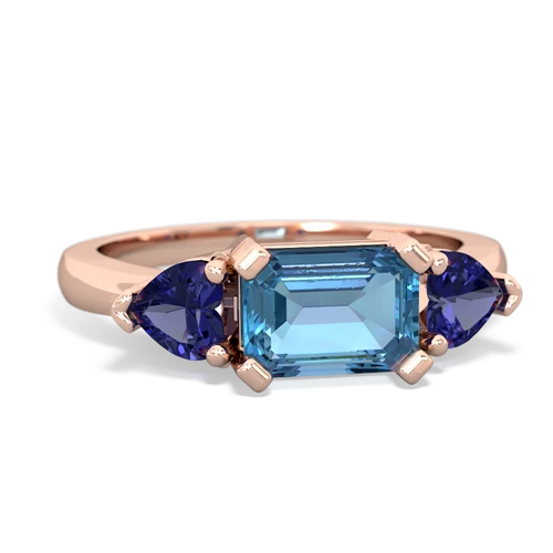 blue topaz-lab sapphire timeless ring