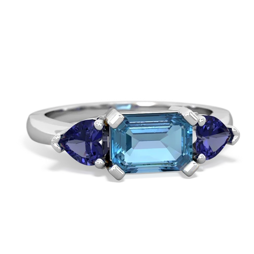 blue topaz-lab sapphire timeless ring