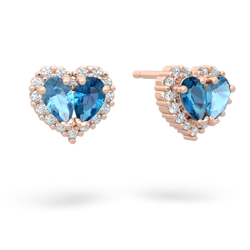 blue topaz-london topaz halo-heart earrings