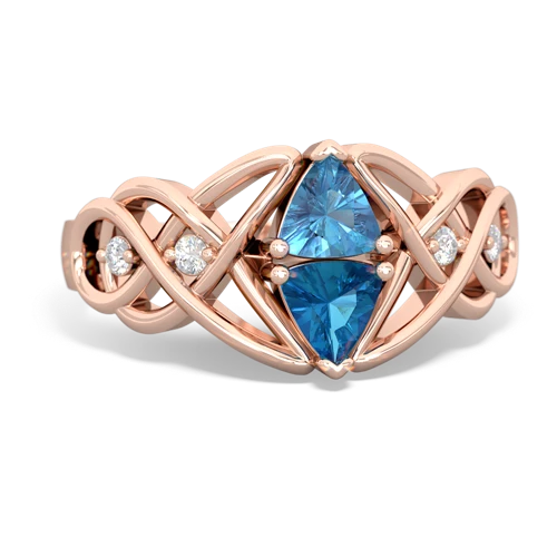 blue topaz-london topaz celtic knot ring