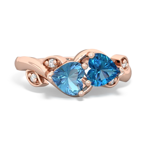 blue topaz-london topaz floral keepsake ring