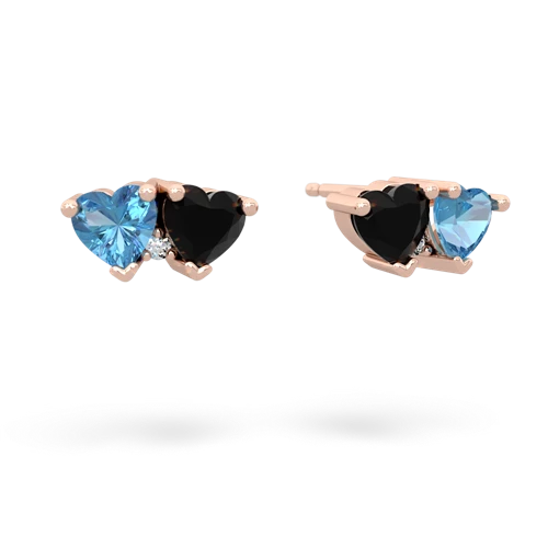 blue topaz-onyx  earrings