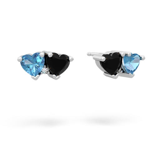 blue topaz-onyx  earrings