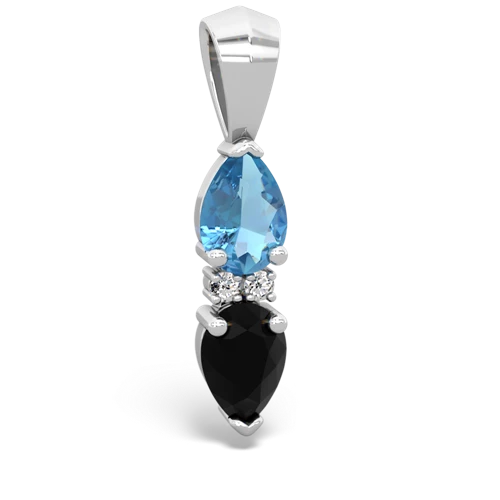 blue topaz-onyx bowtie pendant