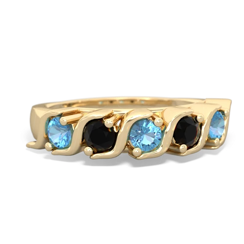 blue topaz-onyx timeless ring