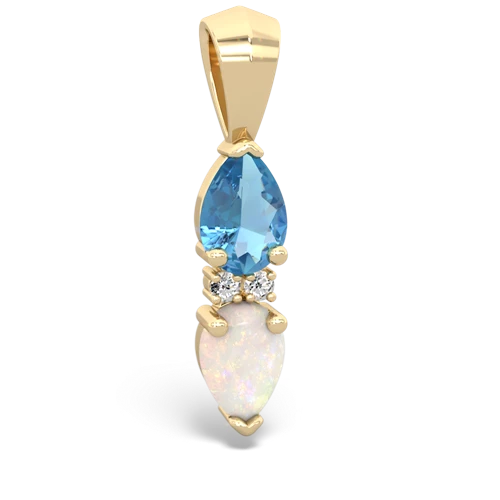 blue topaz-opal bowtie pendant