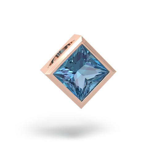 blue topaz princess-slide pendant