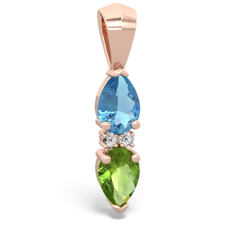 blue topaz-peridot bowtie pendant