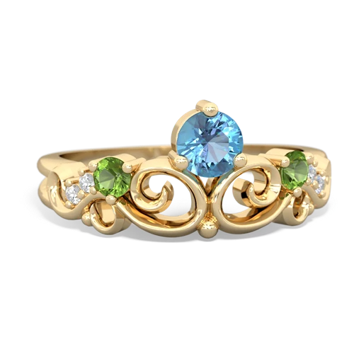 blue topaz-peridot crown keepsake ring