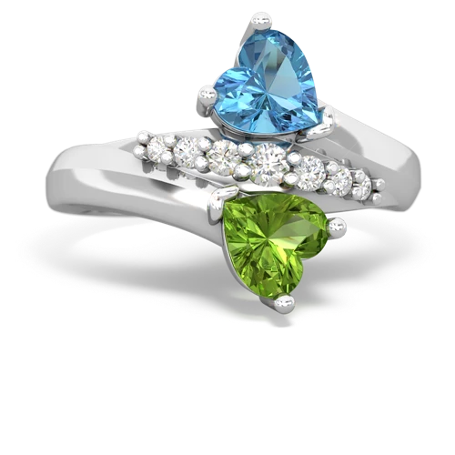 blue topaz-peridot modern ring