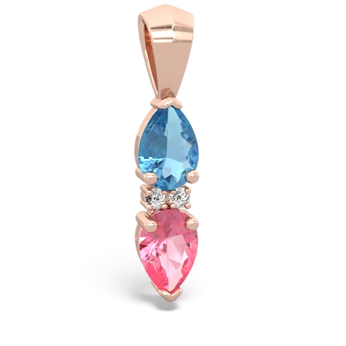 blue topaz-pink sapphire bowtie pendant