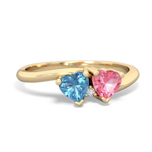 blue topaz-pink sapphire sweethearts promise ring