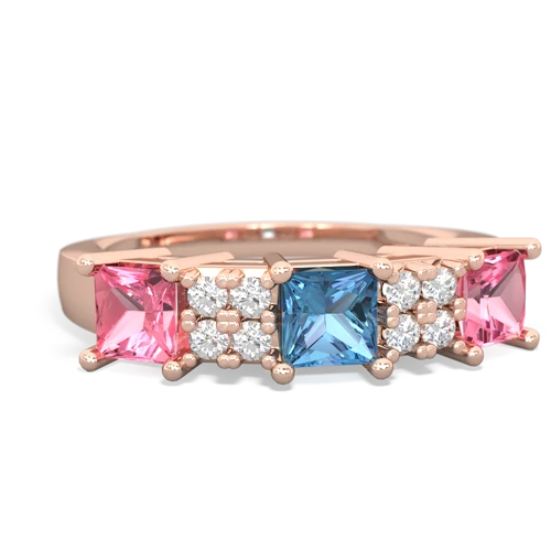 blue topaz-pink sapphire timeless ring