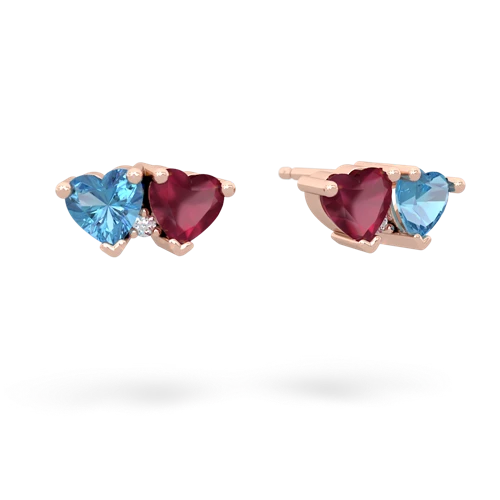 blue topaz-ruby  earrings