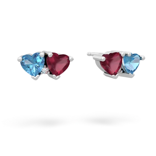 blue topaz-ruby  earrings