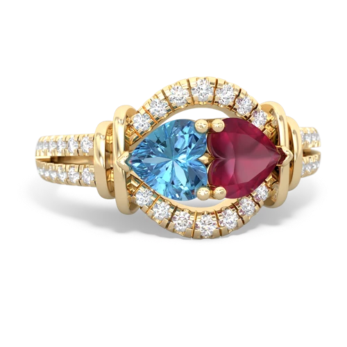 blue topaz-ruby pave keepsake ring