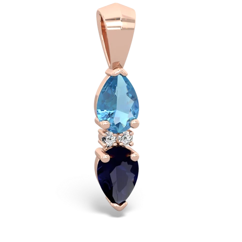 blue topaz-sapphire bowtie pendant