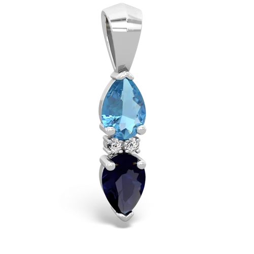 blue topaz-sapphire bowtie pendant