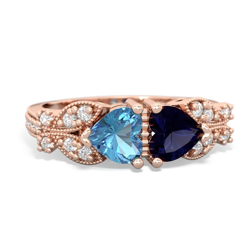 blue topaz-sapphire keepsake butterfly ring