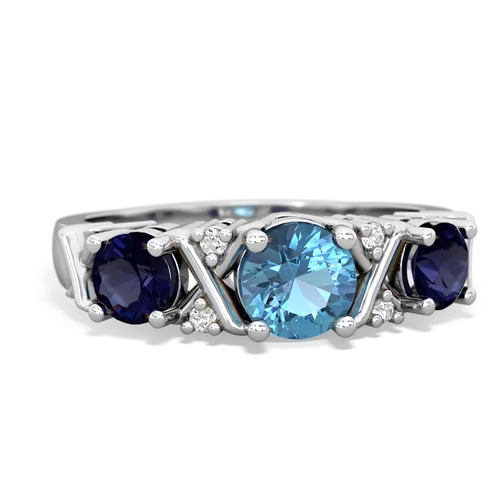 blue topaz-sapphire timeless ring